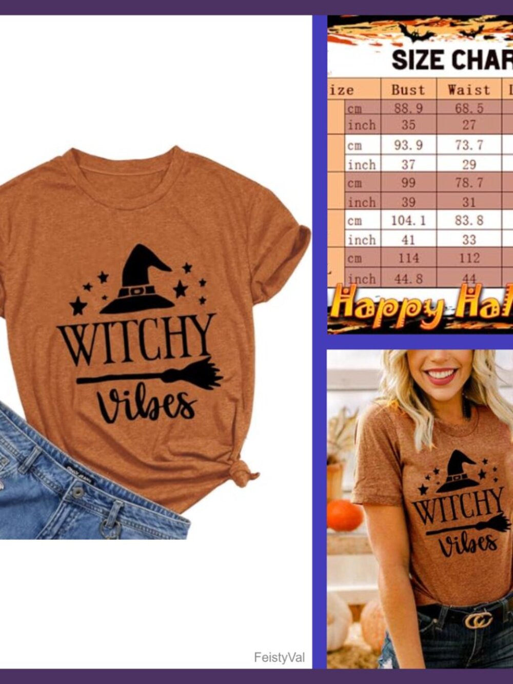 Women Witchy Vibes Halloween Graphic Tee Short Sleeve Crew Neck